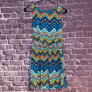 Sequin Hearts tribal print dress in a size small.